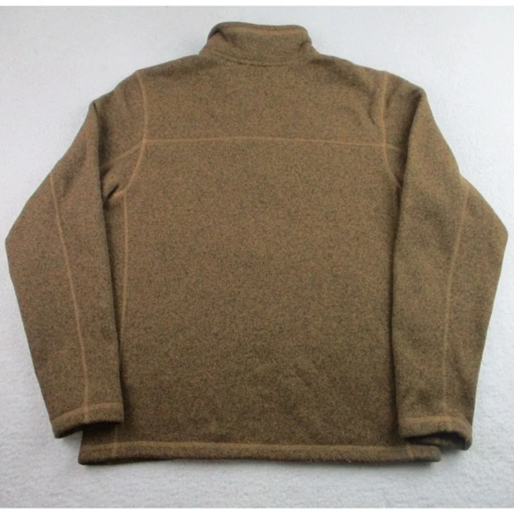 North Face Sweater Mens Medium Brown 1/4‎ Zip Fleece Outdoors Hiking Pullover M